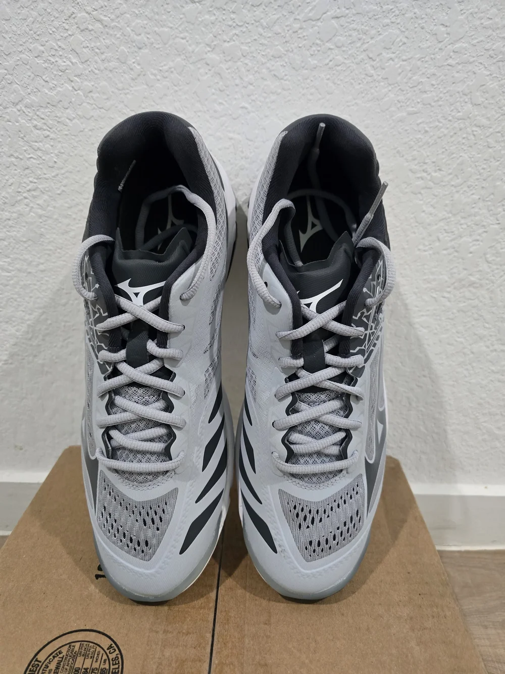 Mizuno Men's Wave Runner Athletic Sneakers in Light Gray and Dark Gray